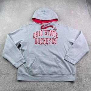 Ohio State Buckeyes Hoodie Mens XL Grey Embroidered Logo Pullover Sweatshirt